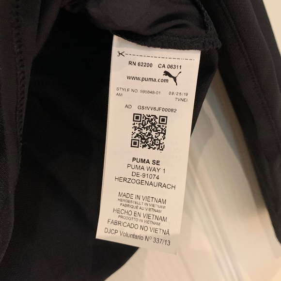 Puma Mesh 1/4 Zip Longsleeve, Size Small, Black - Picture 9 of 10